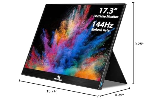 NexiGo 144Hz 17.3 Inch Portable Gaming Monitor, FreeSync, G-SYNC Compatible, FHD IPS Computer Display, Eye Care Screen with HDMI/Type C for Laptop PC/MAC/Surface/PS4/PS5/Xbox/Switch, with Smart Cover 8
