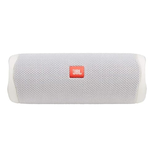JBL FLIP 5, Waterproof Portable Bluetooth Speaker, White, 3.6 x 3.6 x 8.5