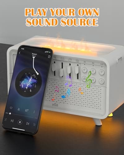 VLU White Noise Sound Machine Diffuser, Essential Oil Diffusers for Home, Air Aroma Diffuser Humidifier with 8 White Noise Effect & LED Night Light, Speaker, Timer, Plug in Design 6