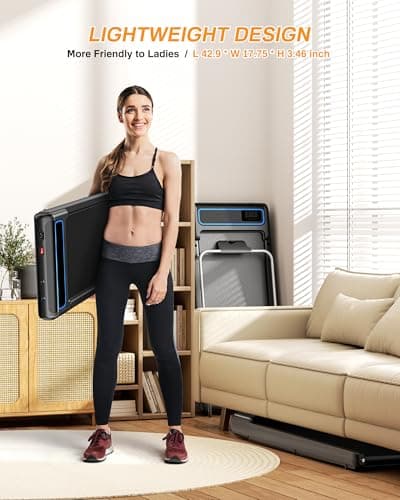 WELLFIT Walking Pad Treadmill with 10% Incline and Removable Handle Bar, 2.5HP Max 5MPH Treadmills for Home, Small Portable Treadmill, Smart App Voice Control, Mute Remote, 265LB Capacity 8