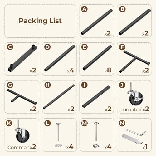 HYSEYY Double Rods Clothes Rack, Rolling Clothing Rack for Hanging Clothes Portable Wardrobe Rack, Metal Garment Rack Sturdy Coat Rack for Bedroom Laundry Living Room, Black 9