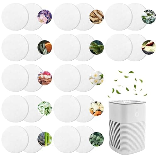 Teenyyou 12 Flavors 24 Pcs Air Filter Aroma Pads Air Purifier Scented Pads Replacement Fragrance Disc Compatible with Levoit Core Mini/LV-H128 Purifier Fragrance Scent Disc