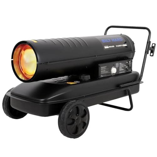 BILT HARD 215,000 BTU Forced Air Kerosene Diesel Heater with Wheels, Portable Torpedo Space Heater with Thermostat Control for Outside, Jobsite, Garage, and Construction Sites, CSA Certified