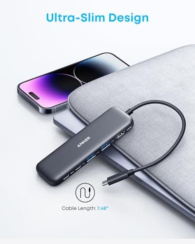 Anker USB C Hub, 5-in-1 USBC to HDMI Splitter with 4K Display, 1 x Powered USB-C 5Gbps & 2×Powered USB-A 3.0 5Gbps Data Ports for MacBook Pro, MacBook Air, Dell and More 6