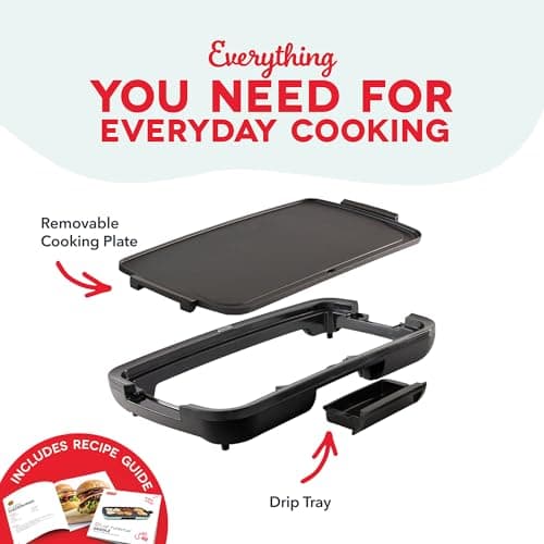 Dash Everyday Electric Griddle - Indoor Griddle for Versatile Cooking - Features Quick-Heating, Anti-Slip Feet, and Removable, Nonstick Plate - Black 9