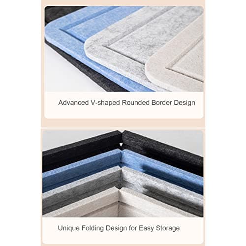 Foldable Large Felt Bulletin Board - 36'' x 18'', Decorative Picture Framed Display Board with 35 Rose Pins for School, Home, Kitchen & Office Walls 8