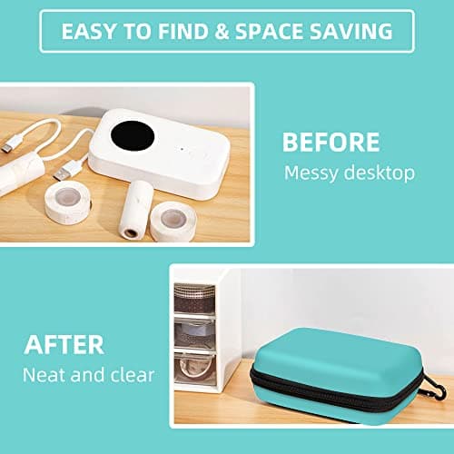 Phomemo D30 Label Maker Machine with case and 1 roll Label Tape, Portable Bluetooth Label Printer, Small Smart Phone Handheld Sticker Mini Labeler Multiple Templates Font Icon Easy to Use 6