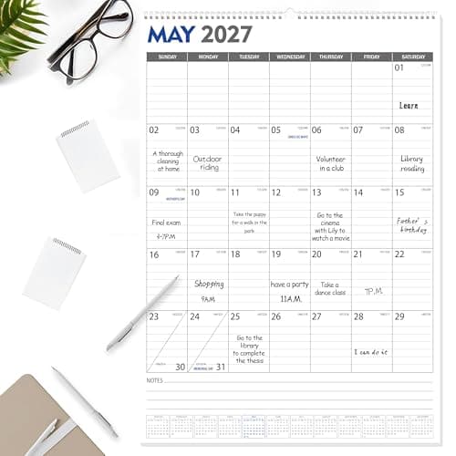 GuassLee Large Wall Calendar 2026-2027, 22"x15" Vertical Wall Calendar 2026, Jan. 2026 to Jun. 2027, 18-Month Paper Hanging Planner Wall with Julian Date for Office Home Planning & Organizing 7