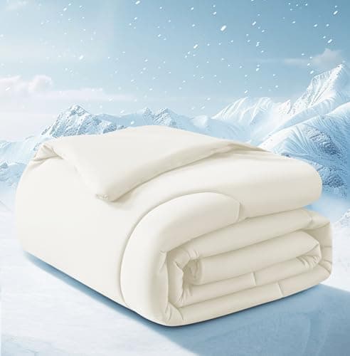 SameBed Cooling Comforter Twin/Twin XL Size, All Season Blanket for Hot Sleepers, Lightweight Comforter for Night Sweats, Double-Sided Cooling Bedding for Bed, Sofa, Office, Camping (Beige,68"*80")
