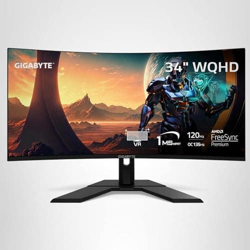 GIGABYTE GS34WQC - 34" VA Curved Gaming Monitor - WQHD 3440x1440-120Hz/OC 135Hz - 1ms MPRT - AMD FreeSync Premium - HDMI, DP - Black (GS34WQC US) 6