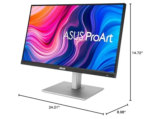 ASUS ProArt Display 27" Monitor PA278CV - WQHD (2560 x 1440), IPS, 100% sRGB, 100% Rec. 709, ΔE < 2, Calman Verified, USB Hub, USB-C, DisplayPort Daisy-Chaining, HDMI, Eye Care, Height Adjustable 16