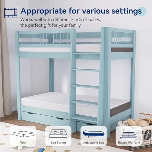 Amazon Basics Memory Foam Mattress, Soft Plush Feel, Breathable, 6 Inch, Twin, White/Grey 8