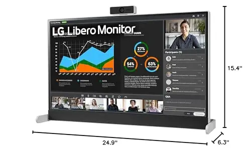LG 27MQ70QC-S.AUS 27" QHD IPS HDR 10 Libero Monitor with Detachable Full HD Webcam 11