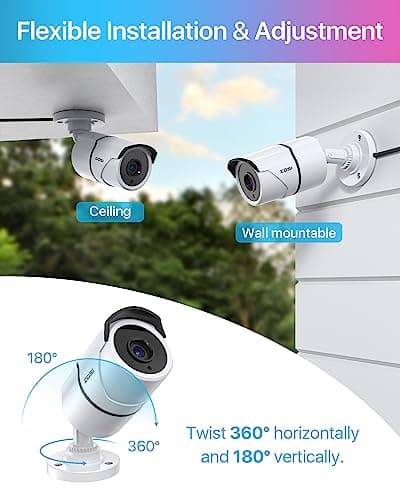 ZOSI 4PACK 1920TVL 1080P HD TVI Security Cameras 120ft Night Vision CCTV Cameras Home Security Day/Night Waterproof Camera for 720P,1080P,5MP,4K HD-TVI Analog DVR Systems 6