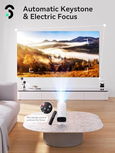 SOOMFON Mini Projector 1080P Support - Portable Small Video Movie Projector Bluetooth 5.1 Auto Keystone Electric Focus for Bedroom/Wall/Home/Outdoor/iPhone/Android/TV Stick 6
