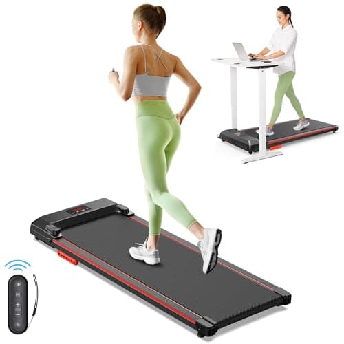 UREVO Walking Pad Treadmills for Home Office, Under Desk Compact Design Treadmill Portable Walking Pad Treadmill with Remote Control, LED Display