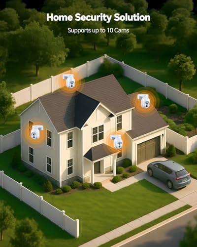 Solar Security Cameras Wireless Outdoor,2K Solar Cameras for Home Security, Wireless Security Camera System with 360° Pan & Tilt, Color Night Vision, 500GB HDD NVR, No Subscription, 2.4G & 5G WiFi 6