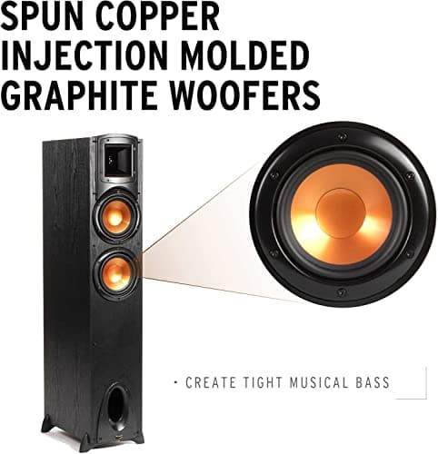 Klipsch Synergy Black Label F-200 2.0 Dual Floorstanding Speaker with Proprietary Horn Technology, Dual 6.5” High-Output Woofers, with Room-Filling Sound in Black 7