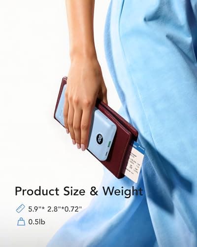 VRURC Portable Charger Power Bank - 10000mAh Fast Charging 22.5W USB Port Fast Charging Power Bank,4 Outputs Dual Inputs Slim Compact Rechargeable Battery Pack Travel Accessories-Blue(1 Pack) 9