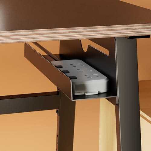 UPGRAVITY Height Adjustable Computer Desk - 47" Gaming Desk, Small Home Office Desk with Monitor Stand, Modern Simple Table Study Writing Work, Living Room Home Bedroom PC Table, Metal Frame, White 7