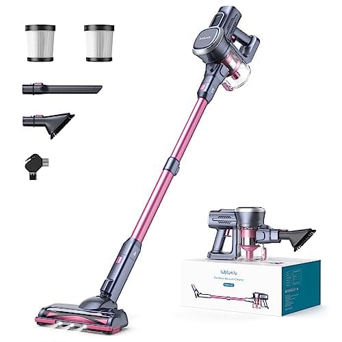 Lubluelu Cordless Vacuum Cleaner,25000Pa Cordless Stick Vacuum with 235W Brushless Motor, 50min Runtime, Detachable Battery, Self-Standing Vacuum for Hard Floor, Carpet, Pet Hair