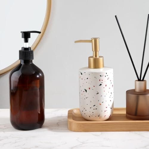 Bamboo Vanity Tray, Bathroom Counter Tray, HALE OTEIR Bamboo Tray for Bathroom, Toilet Tank Tray, Bathroom Accessories for Organizer Countertop and Decor Display, 11.8 x 5.1 x 0.8 in, Yellow 5