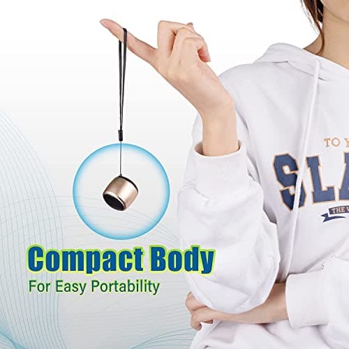 Best Mini Portable Bluetooth Speaker with HD Sound & Bass I Smallest Wireless Bluetooth Speakers for Phone/PC/Tablet I Photo Selfie Button Answer Phone Calls I Cute Tiny Speaker, Gold 5