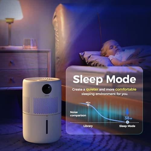 Lamon® Humidifiers for Bedroom, 400ml/H Cool Evaporative Humidifier for Home with Anion & Filter, 4.5L Top Fill Humidifiers for Large Room, Quiet Sleep Mode, Essential Oil Diffuser 7