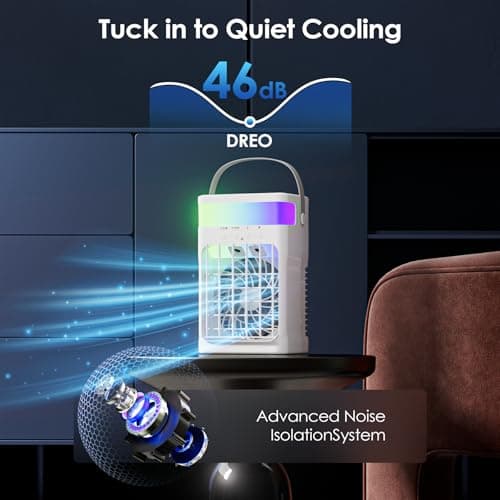 Fioge Portable Air Conditioner, Cooling Fan with 3 Speeds & 3 Modes, Evaporative Mini Air Conditioner Fan with Remote for Home/Office, Night Light, 1500 ml 5