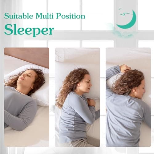 Three Geese White Goose Feather & Cotton Pillows Queen/Standard Size Set of 1- Soft 600 Thread Count 100% Cotton, Medium Firm,Soft Support, White Solid 5