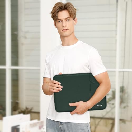 MOSISO Laptop Case 13.3 inch, 13-13.3 inch Laptop Sleeve Compatible with MacBook Air/Pro 13/Pro 14 M5 M4 M3 M2 M1, HP Dell ASUS Lenovo,Polyester Vertical Computer Sleeve Bag with Pocket,Midnight Green 7