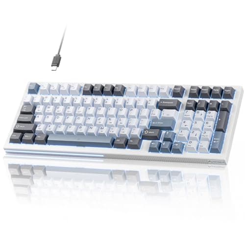 KEMOVE K98SE Mechanical Gaming Keyboard, 98 Keys LED Backlit Programmable, 96% Wired Computer Keyboard with Double Sound Dampening Foam, Pre-lubed Red Switch