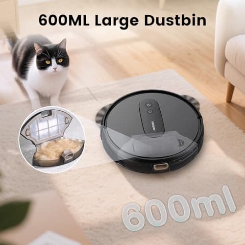 AIRROBO Robot Vacuums with 2800Pa Suction, 3-inch Slim Body, Gyroscope Navigation, Remote & App Control, 600ML Dustbin, Automatic Recharge – Ideal Robot Vacuums Cleaner for Homes 5