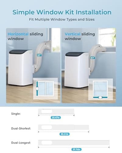 EUHOMY Portable Air Conditioners 12,000 Btu, 4 in 1 Portable Cooling AC with Heat, Dehumidifier, Fan Modes, Quiet Stand-up AC with 46dB Low Noise & Sleep Mode for Bedrooms, room up to 550 Sq.Ft 6