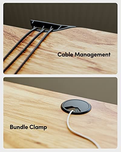 BANTI 44"x24" Standing Desk, Electric Stand up Height Adjustable Home Office Table, Sit Stand Desk, Light Rustic Brown Top 7