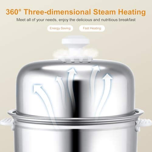 CACHOO Rapid Egg Cooker, 14 Egg Capacity Electric Egg Cooker for Soft, Medium, Hard Boiled, Steamed Eggs, Vegetables and Dumplings & More, with Boil-dry Protection, Stainless Steel Tray 6