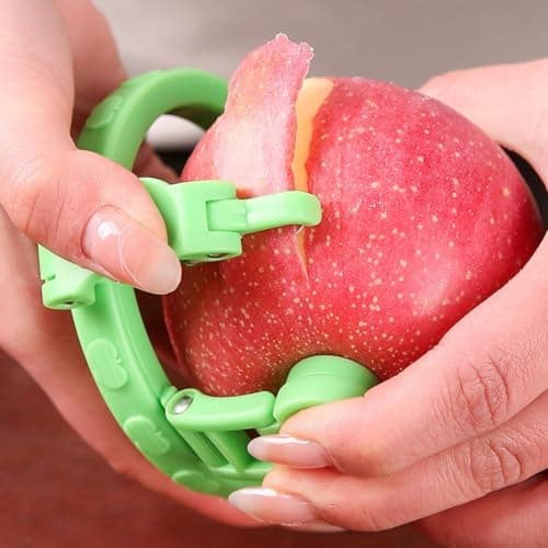 Handheld Peeler for Apples Pear,Peeling Machine for Fruits Tool,New Upgraded Fruit Peeler Not Hurt Your Hands,Foldable Manual Rotating Apples Pear Peeler for Kiwis,Peaches,Onions,Vegetables 5
