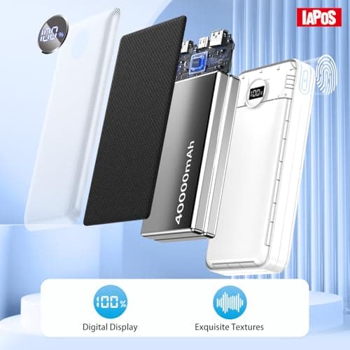 Portable Charger 40000mah Power Bank, USB-C (22.5W) Fast Charging Battery Pack Portable Phone Charger for iPhone 16 Pro/16/15/14/13 Series, Android Samsung Galaxy, Battery Bank for Travel Camping 5