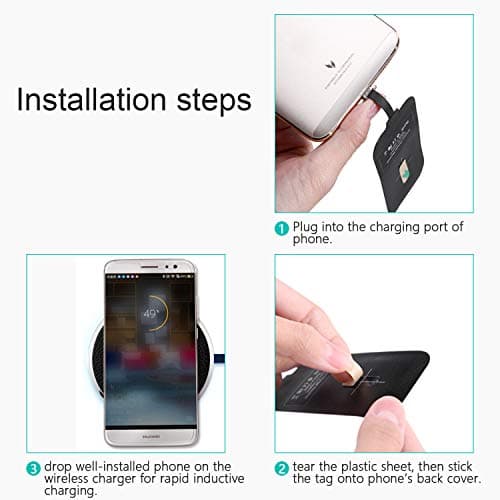 Nillkin Wireless Charging Receiver and Adapter, Qi Wireless Charger Receiver Module for Google Pixel, Samsung Galaxy A51/A52/A53/A54/A55, LG and Other USB C Phones, Type C Short 5