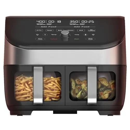 Instant Pot Vortex Plus XL 8QT ClearCook Air Fryer, Clear Windows & Custom Program Options,8-in-1 Functions that Crisps,Broils,Roasts, Dehydrates, Bakes, Reheats, from the Makers of Instant Pot, Black