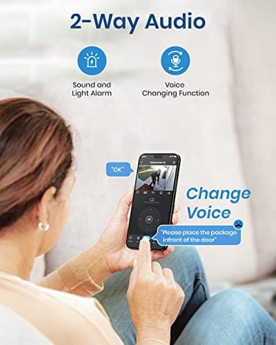 AOSU 2K Security Cameras Outdoor/Home, 360°Pan-Tilt View Timed Cruise 2.4G WiFi Security Camera with Motion Tracking, Spotlight & Siren, 2-Way Audio, Full Color Night Vision, Waterproof 6