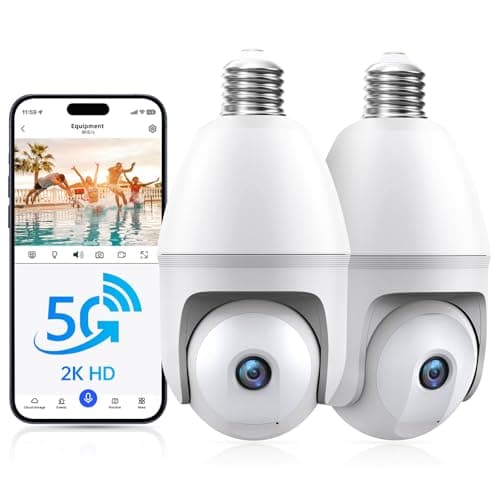 Noahcam Light Bulb Security Camera 5g, 2K Lightbulb Security Cameras Wireless Outdoor EseeCloud