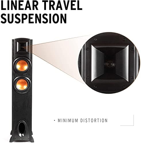 Klipsch Synergy Black Label F-200 2.0 Dual Floorstanding Speaker with Proprietary Horn Technology, Dual 6.5” High-Output Woofers, with Room-Filling Sound in Black 6