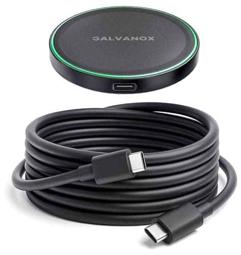 Galvanox Magnetic Charger for Samsung Galaxy Phones, Fast Wireless Charging with Wall Adapter and 6Ft Cable (S25 Ultra, Plus/ S24 Ultra) Compatible with MagSafe, Black 6