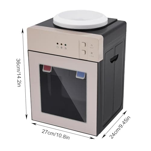 ZBXGJKSY Electric Water Cooler Dispenser, Hot&Cold Water Dispenser Countertop Water Dispenser 5 Gal Top Loading Countertop Water with 3 Temperature Settings for Bedrooms, Studios 8