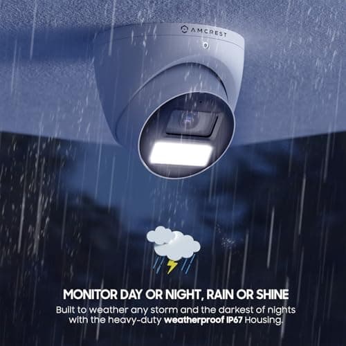 Amcrest Analog 5MP NightColor Outdoor Security Camera, Turret 5MP @ 25fps, CCTV-Coax-BNC, 131ft Full Color Night Vision, Mic, 132° FOV (Not an IP Camera) (DVR Required, Not Included) (AT5N28-W-V3) 7
