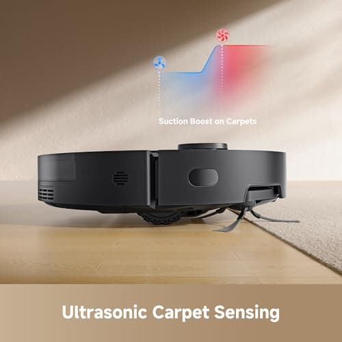 DREAME D20 Pro Plus Robot Vacuum, 13,000Pa Suction, DuoBrush for Pet Hair, Corner Cleaning, Self Emptying, LDS Navigation Laser Avoidance, Vacuum Mop, Hard Floors&Carpets (Black) 8