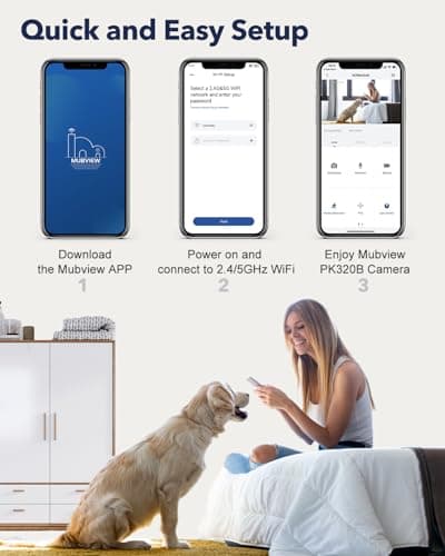 Indoor Security Camera 2K, Pet Camera with Phone App, WiFi Cameras for Home Security Camera for Dog/ Baby Monitor/Elder Pan Tilt, 5/2.4GHz, 24/7, 2-Way Talk, Human Detection, Motion Tracking, Cloud 6