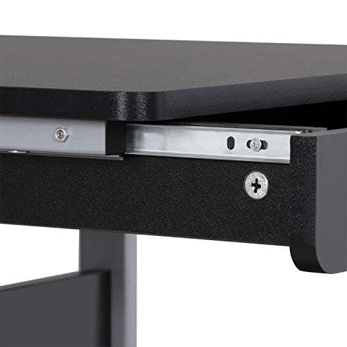 Topeakmart Mobile Compact Computer Desk Cart for Small Spaces, Work Workstation, Writing Desk Table with Drawers and Printer Shelf on Wheels 8