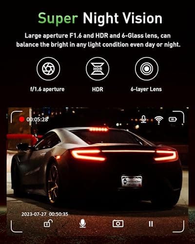 Dash Cam Front and Rear,4K+1080P WiFi Dual Dash Camera for Cars with App, 3" IPS Dashboard Camera Recorder,Night Vision,24H/7 Parking Mode, Loop Recording,170° Wide Angle,Free 64GB SD Card 5